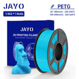 JAYO PETG/PETG Clear 3D Printer Filament 1.75 ±0.02mm 1.1kg/roll High Toughness Neatly Wound Filament Fit Most FDM Printer