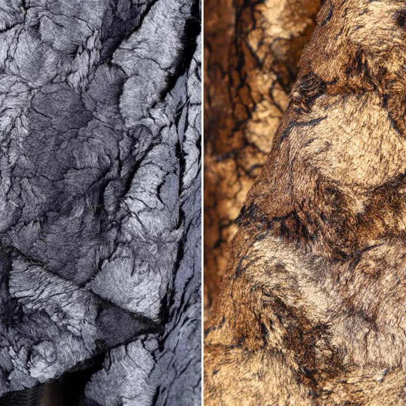 Metallic Crackle Bronzing Fur Fabric Bronzed Woolen Plush Designer Fabric For Diy Sewing Dress Coat Shawl Bag Sofa Material