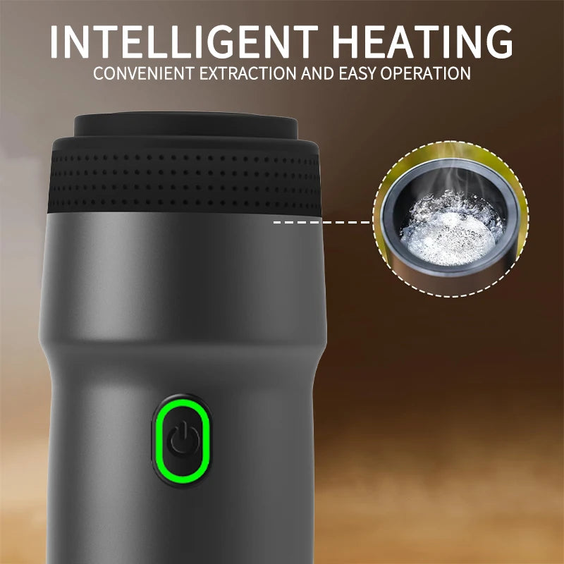 60ml portable electric wireless heating coffee machine suitable for coffee capsule/powder car travel and family camping travel