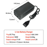 71.4V 3A 4A 2A Li-ion Charger 17S 61.2V 62.9V 3A Lithium Chargers T/PC/IEC 3Pin Connector