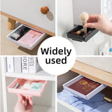  Invisible Under The Desk Storage Box Pull Out Storage Table Shelf Hanging Under Desk Drawer Large Capacity Undertable Drawer