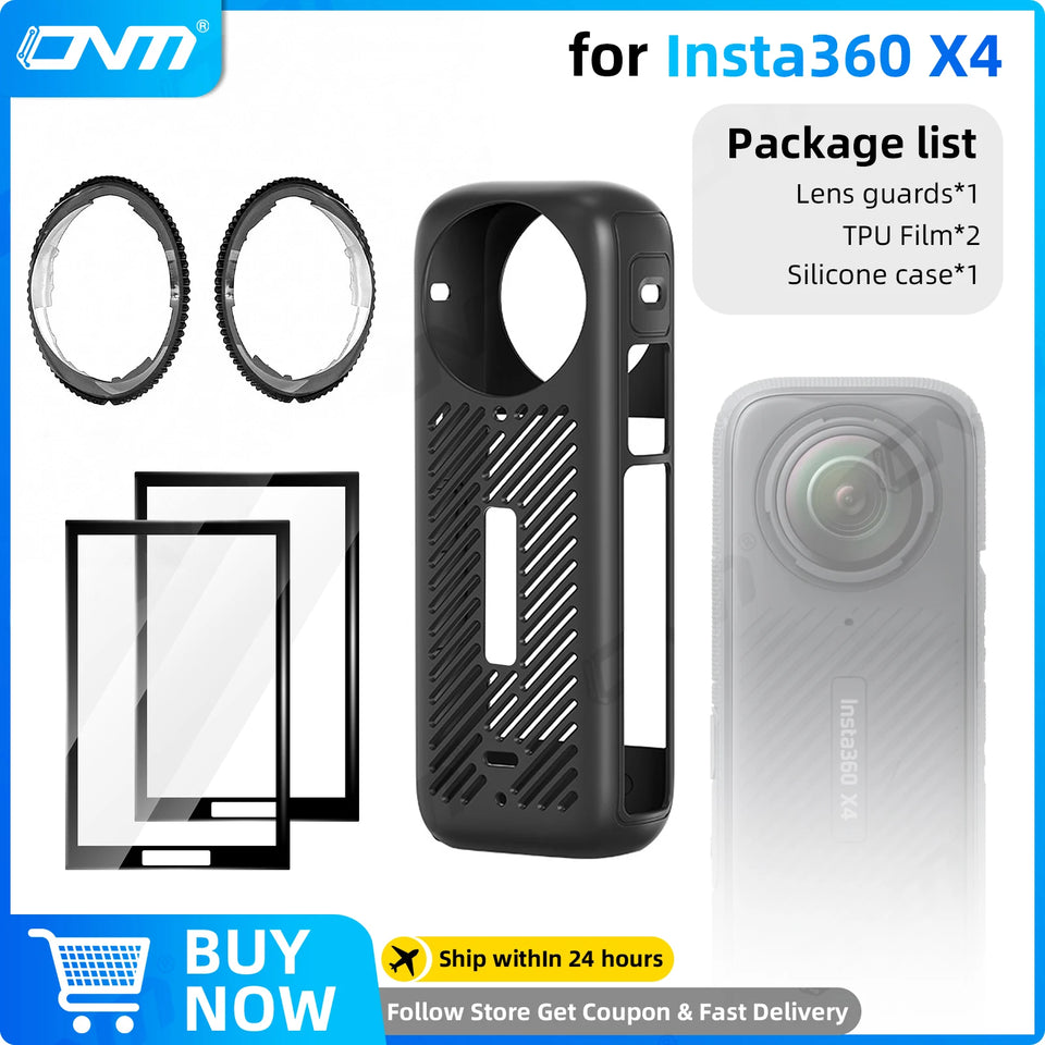 Accessories Set for Insta360 X3 X4 X5 Lens Guard Screen Protector Storage Bag Silicone Case Lens Cap Protective Frame Insta 360