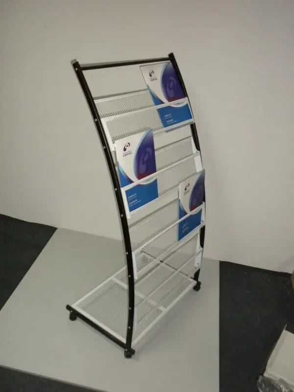 Retail Book Store Newspaper Display Stand Magazine Brochure Holder Stand Catalogue Shelf