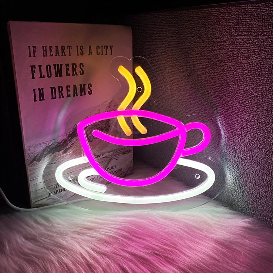 Coffee Led Neon Sign, Coffee Super Bright Sign, Usb Connection Powered, Suitable For Coffee Shop Front Desk Business Art Decor.