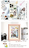 JIANWU Good Collection Book Series Vintage Life Character Landscape Material Collage PET Sticker Creative DIY Journal Stationery