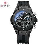 Men Watches High Quality Waterproof Sports Chronograph Quartz Wristwatches Silicone Strap Calendar Luminous Watch For Men