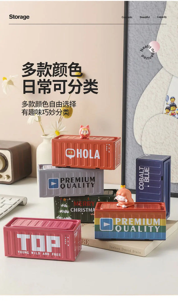 Mini Compact Iron Storage Container - Creative Desktop Organizer Desk Organizer Metal Box for Rings Chargers Pens Coins Jewelry