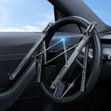 Hipacool Metal Car Steering Wheel Laptop Stand Portable 5-Levels Adjustable Laptop Tablet Holder Aluminum Alloy Car Accessories