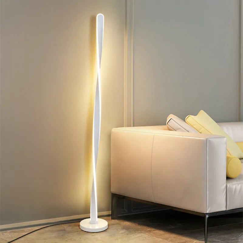 spiral Floor Lamp Modern Long Line Floor Lamp For Living Room Sofa Bedroom Study Living Room Home white standing  Floor Lamp