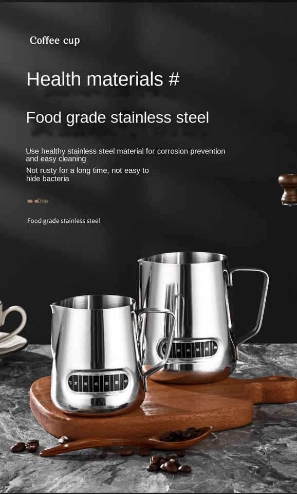 350/600ml Stainless Steel Coffee Latte Cup With Temperature Display Milk Foam Pitcher Espresso Pot Milk Sparkling Cream Cup