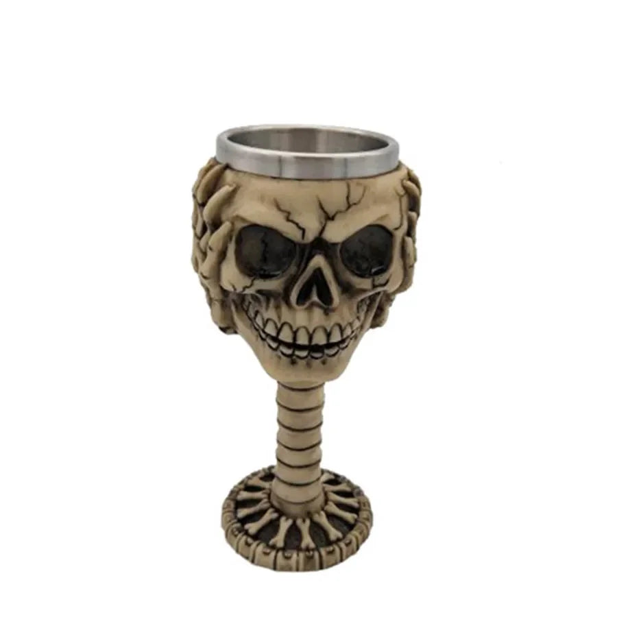 Creative Skull Mugs Cool Beer Mug 3D Resin & Stainless Steel Coffee Cups and Mugs Water Glass Wine Pub Bar Decoration Halloween