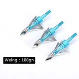 3pcs Hunting Broadhead 100gn-150gn ArrowHead Arrows Points for Compound Recurve Traditional Bow Crossbow Hunting Archery Outdoor