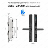 TTLock APP Waterproof Fingerprint Password Smart Lock For Outdoor Pull Push Sliding Aluminum Door 2885/ 3585/ 4585 /6085 Mortise