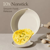24cm Nonstick Frying Pan Granite Coating Induction Skillet Heavy Duty Omelet Pan Easy Clean Safe Cookware