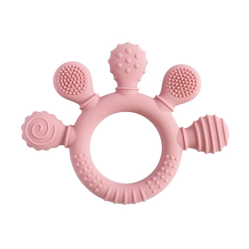 1PC Baby Silicone Teether Toys BPA Free Silicone Finger Ring Pacifier Chain Soothing Teething Toys For Newborn Teething Gifts
