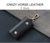 100 % Genuine leather   Multi-function Key Bag High Quality Crazy Horse leather Key Pouch Unisex Leather Business Gift