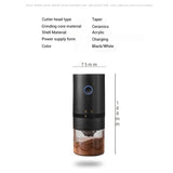 Portable Electric Coffee Grinder with USB Charging Adjustable Ceramic Grinding Core Long Endurance for Outdoor Travel