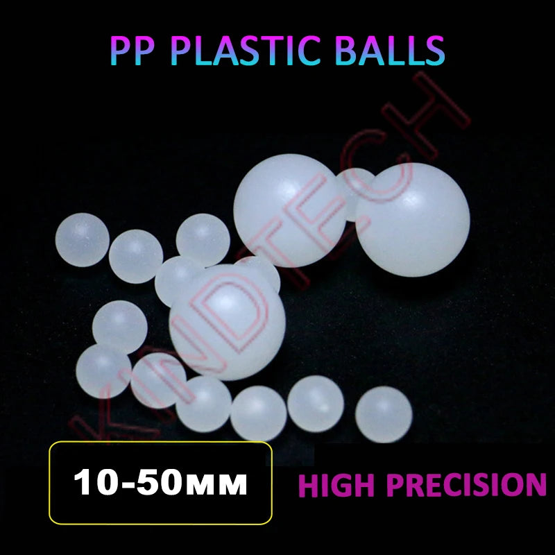 1-100pcs 10mm~50mm PP Plastic Balls High Precision Solid Round Beads 10/10.5/11.1125/12/12.7/14/14.288/15/15.875/16/18 ~ 50mm