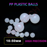 1-100pcs 10mm~50mm PP Plastic Balls High Precision Solid Round Beads 10/10.5/11.1125/12/12.7/14/14.288/15/15.875/16/18 ~ 50mm