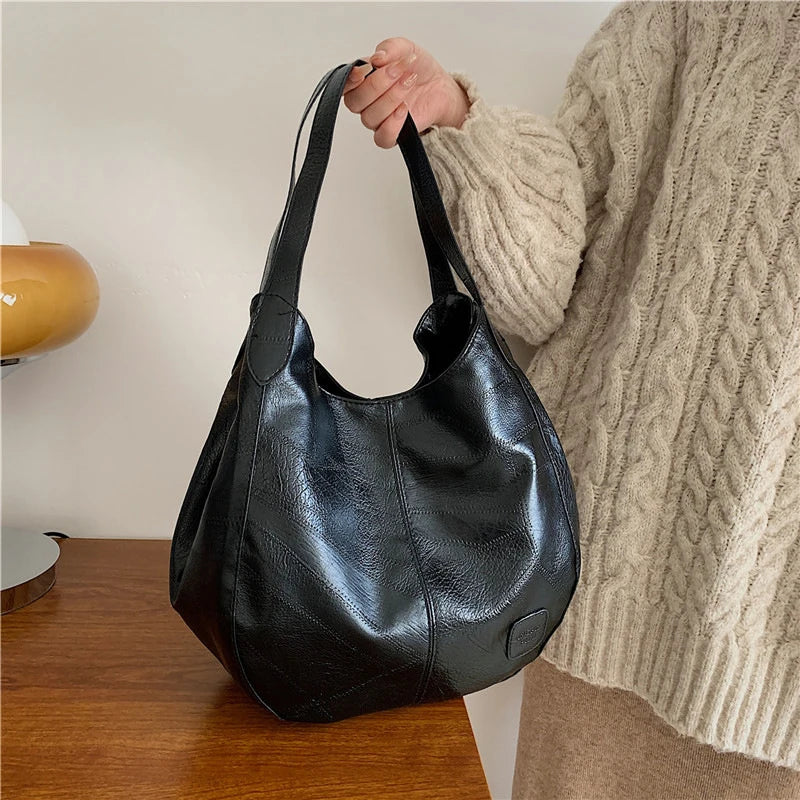 Womens Hand Bags Soft PU-Leather Shoulder Bags Ladies All-Matching Shopping Dating Bag Large Capacity Crossbody Bag Gift
