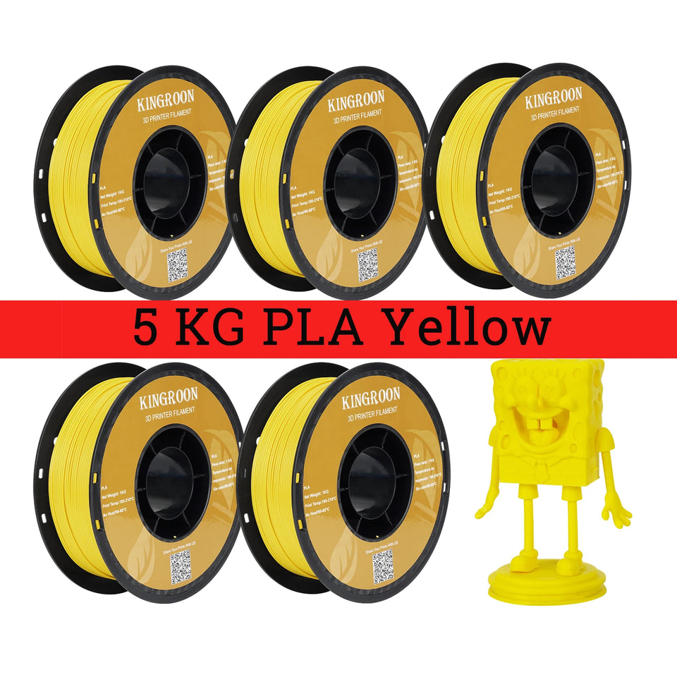 KINGROON 5KG PLA TPU PETG Filament Mix color 1.75mm 3D Printer Plastic No Bubble Spool 3D Printing Materials Wholesales