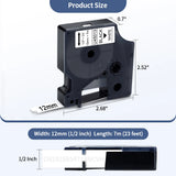 3~6PK Dymo D1 Label Tape 45013 for Dymo Label Maker Refill Black on White Compatible for DYMO LabelManager 160 280 Label Printer