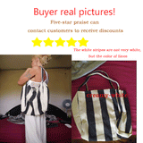 2023 Fashion Ladies Classic Striped Canvas Handbag Large Capacity Shoulder Bag For Female Simple Beach Casual Totes Shopping Bag