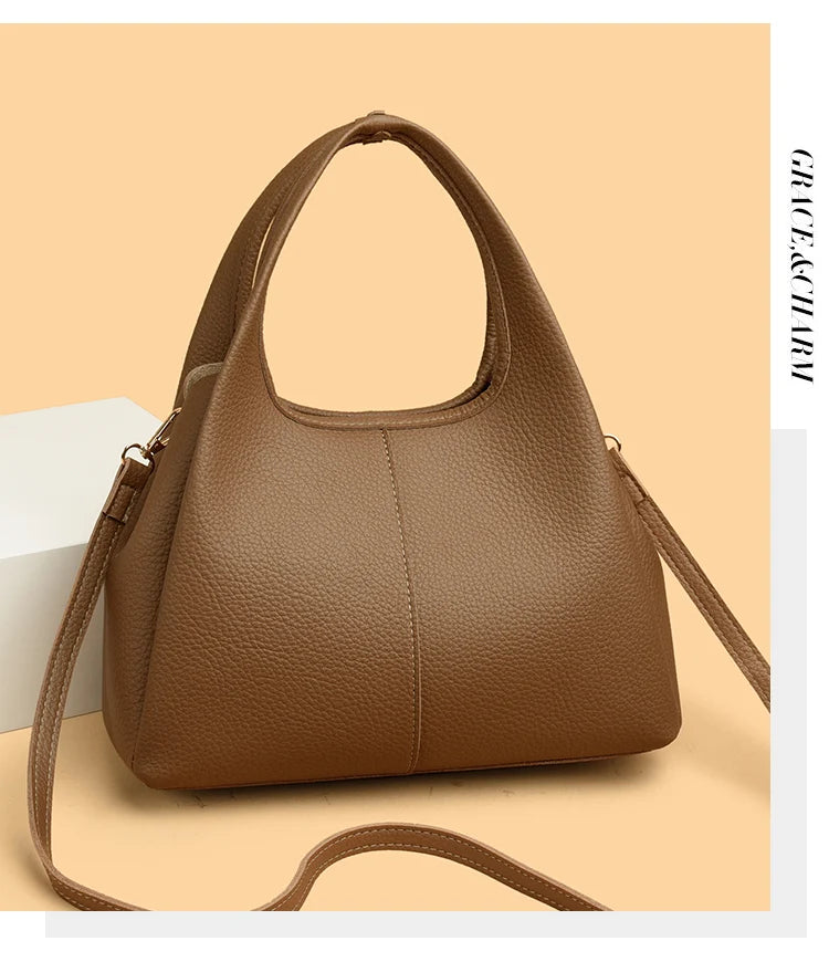 Luxury Casual Tote Women Bag High Quality Leather Ladies Handbag Shoulder Crossbody for Women 2025 Large Vintage Bags Sac A Main
