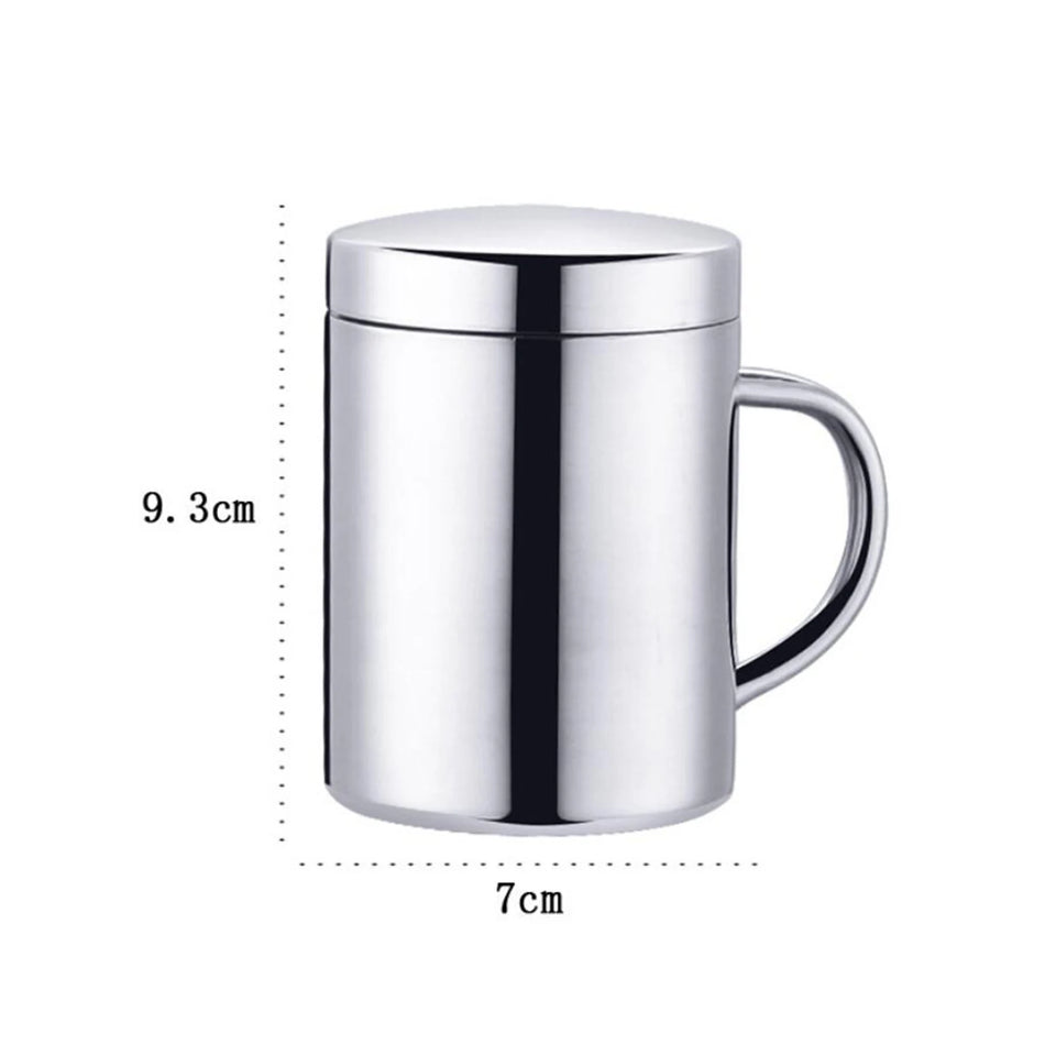 400/260/210ML 304 Stainless Steel Coffee Mug Double Insulation Drinking Cup Tea Cup with Lid