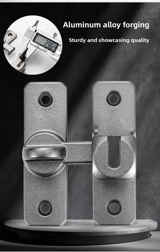1pc Security Door Lock Handle Commercial Residential Grade Anti-Pick Lock with Adjustable 90°/180° Slide Indoor Outdoor Use