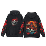 Y2K Anime Hoodies Men Ukiyoe Oversized Loose Vintage Acid Wash Hooded Sweatshirt Women Goth Harajuku Cotton Long Sleeve Pullover