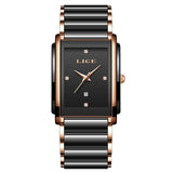 LIGE Fashion Elegant Watch for Women Japanese Movement Ceramics Strap Luxury Ladies Bracelet Quartz Watches Gifts Reloj Mujer