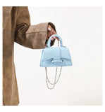 Women Mini Handbag Korean Style Chic Solid Texture Chain Crossbody Bag Ladies Summer High-Grade New Lipstick Commuter Bags