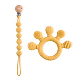 1PC Baby Silicone Teether Toys BPA Free Silicone Finger Ring Pacifier Chain Soothing Teething Toys For Newborn Teething Gifts