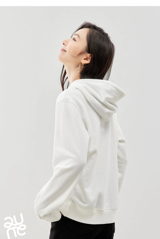 Women Plush Hoodies Sweatshirt 2024 Autumn Long Sleeve Loose Hooded Sweatshirt Versatile Leisure Multicolor Warm Pullover Tops