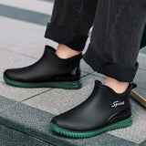Couples Short Rain Shoes Fashion Light Waterproof Shoes Non-Slip Sports Korean Rain Boots