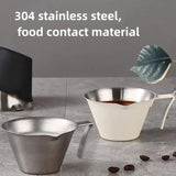 Espresso Extraction Cup 304 Stainless Steel with Scale Thickened Exquisite Ounce Coffee Cup Home Kitchen Cafe Accessories