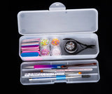 1Pc Rectangle Double-layer Nail Art Tool Empty Storage Box Tweezers Clippers Nail Brush Files Portable Plastic Container 22cm