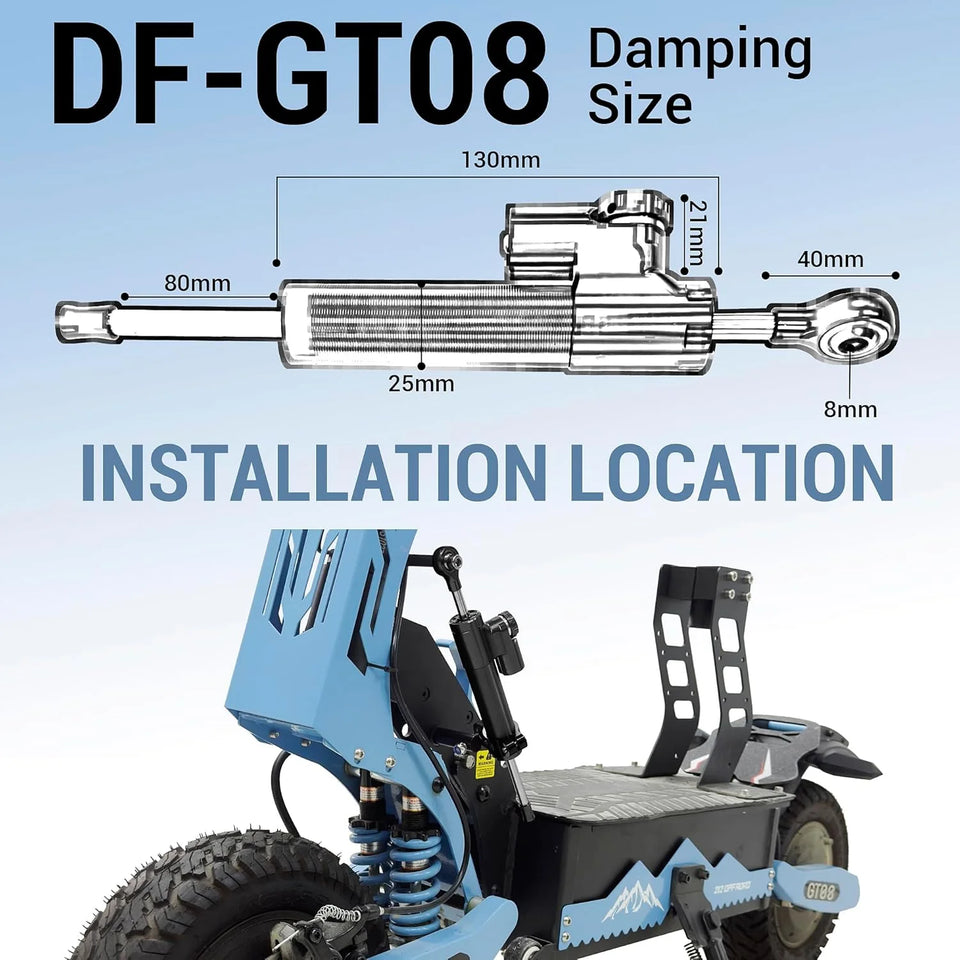 GT08 Electric Scooter Steering Damper Bracket Support Kit, Carbon Fiber Stabilizer Steering Damper Adjustable