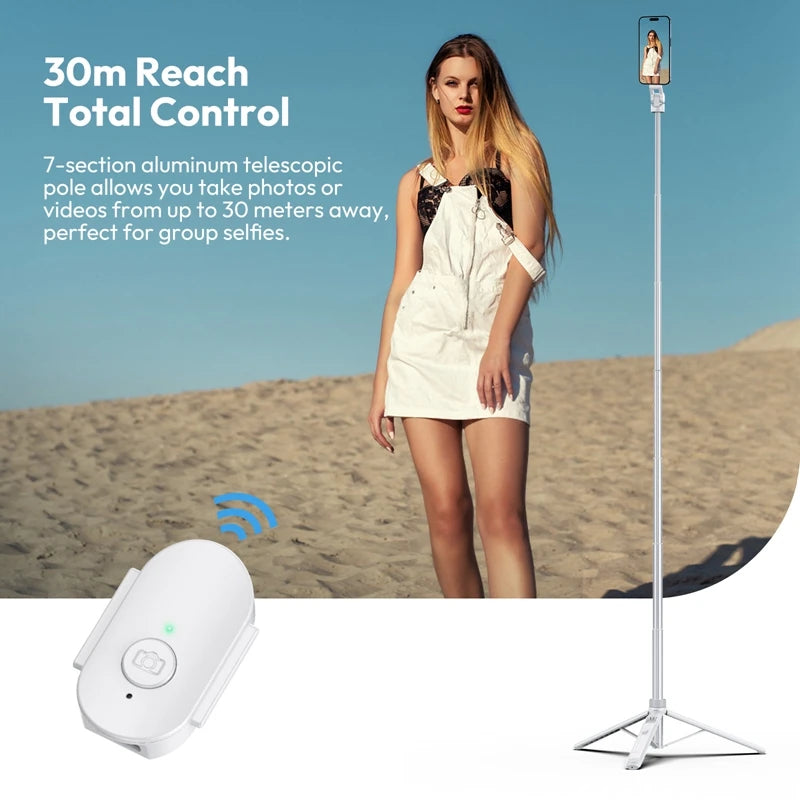 Ulanzi TT88 Overhead Selfie Stick 1.44M with MagSafe Clamp Photograph Tripod 360° Panoramic Shooting for Phone Livestream Vlog