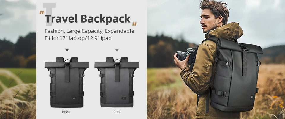 HK Men's Fashion 15.6" Laptop Backpack Waterproof Work Backpacks Teenage Student Charging Travel Shoulder Bag Women's Backpack