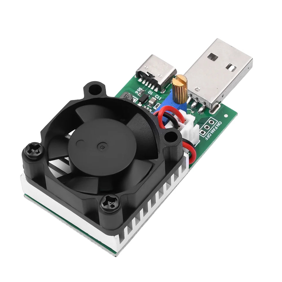 18W 22.5W Electronic Test Load Resistor USB Interface Battery Discharge Capacity Tester with Fan Adjustable Current Module Tool