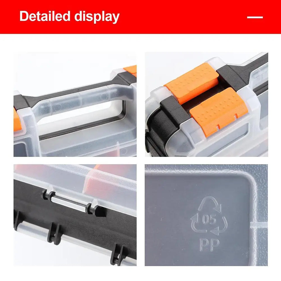 Hardware Organizer Box 34 Compartments Organizer W/ Removable Dividers Double Side Screw Organizer For Nuts, Bolts Screws Nails
