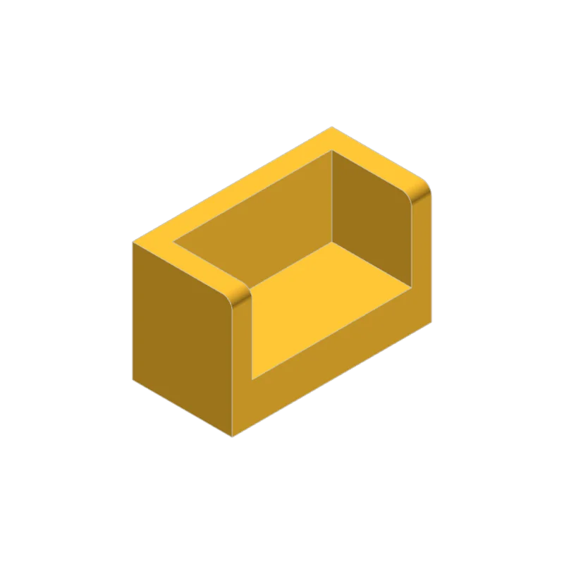 10Pcs 23969 Panel 1X2X1 Rounded Corner 2Sides Building Blocks MOC Accessories Compatible with Brick Children Toys
