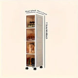 Swivel Wheel Mobile Kitchen Storage Rack - Waterproof & Dustproof, Space-saving Shelf Cabinet for Spices/Books/Toys/Snacks