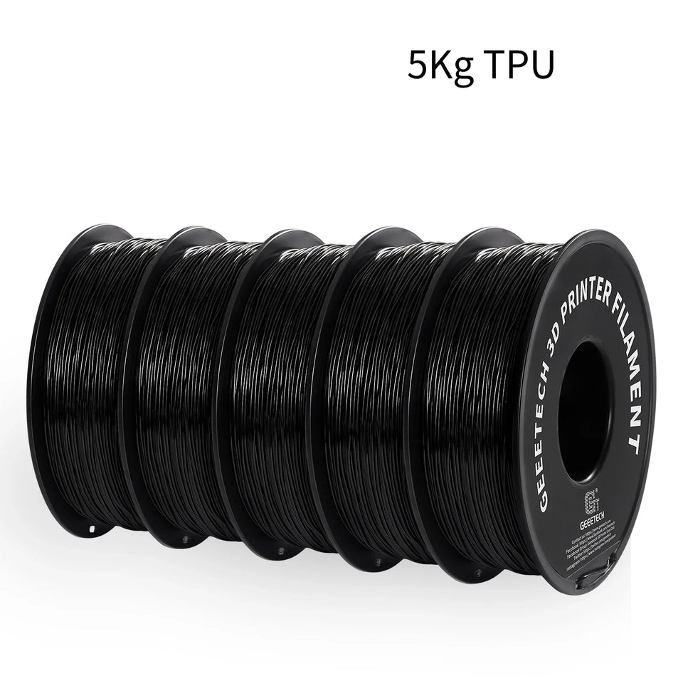 GEEETECH 5Rolls 3D TPU Flexible Filament TPU material 1.75mm Plastic Vacuum Packaging, Non-Toxic High Quality Safe,fast ship