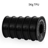GEEETECH 5Rolls 3D TPU Flexible Filament TPU material 1.75mm Plastic Vacuum Packaging, Non-Toxic High Quality Safe,fast ship