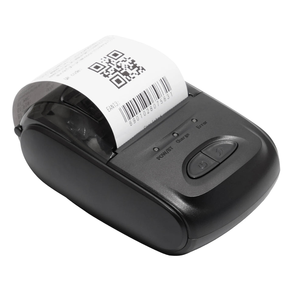 Receipt Printer Portable 58mm Mobile Thermal Printer Wireless BT Mini Bill Ticket Printing Printer with 1pcs Thermal Paper Rolls