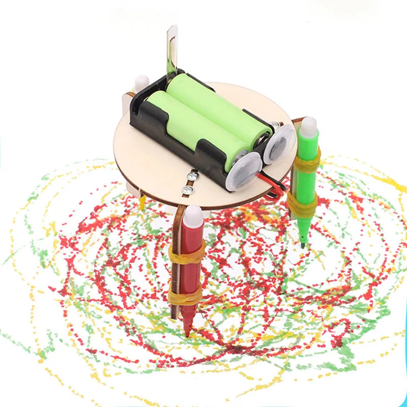 Technology small production DIY graffiti robot elementary school student creative small invention scientific experimental device