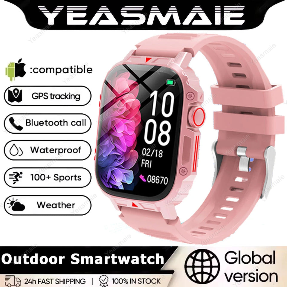 New Outdoor Smartwatch Men Women Bluetooth Call Heart Rate Health Monitor Military Watches GPS track Sports Fitness Smart Watch
